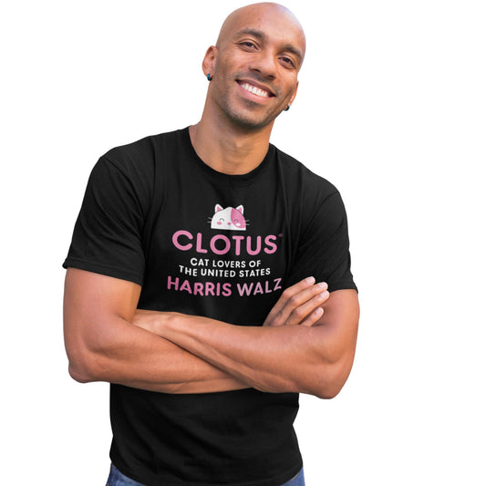 CLOTUS - HARRIS/WALZ Cat Lovers Unisex Black Tee